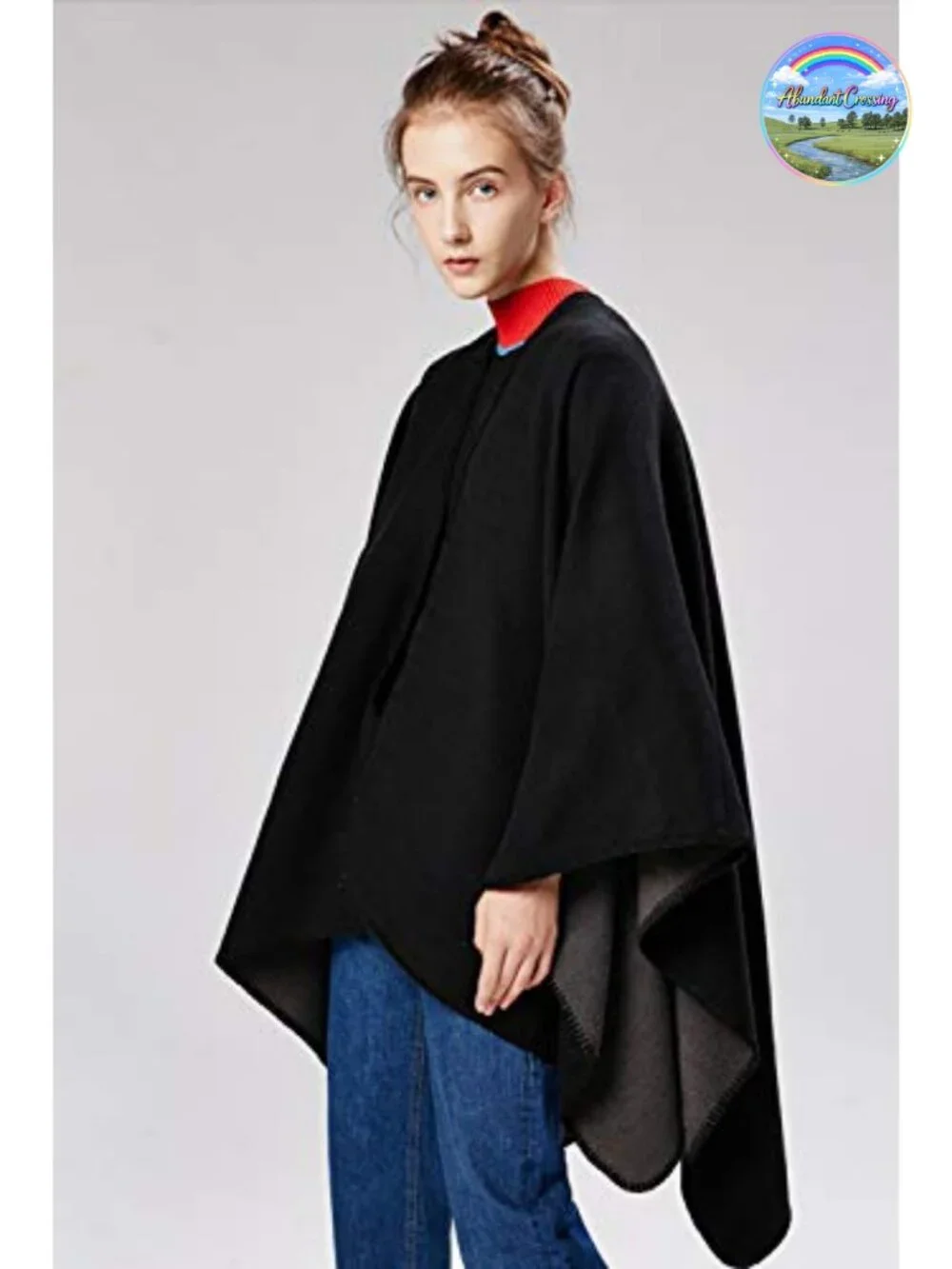 Women's Open Front Poncho Cape Oversized Cardigan Sweater Shawl Wrap